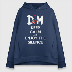 Толстовка оверсайз женская DM keep calm and enjoy the silence, цвет: тёмно-синий