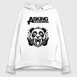 Толстовка оверсайз женская Asking Alexandria - rock panda, цвет: белый