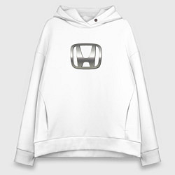 Толстовка оверсайз женская Honda logo auto grey, цвет: белый