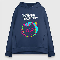 Толстовка оверсайз женская My Chemical Romance rock star cat, цвет: тёмно-синий