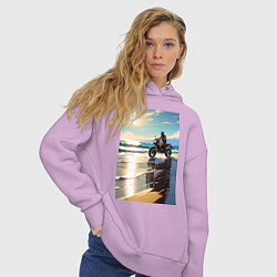 Толстовка оверсайз женская On the beach, цвет: лаванда — фото 2
