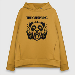 Толстовка оверсайз женская The Offspring - rock panda, цвет: горчичный