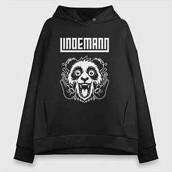 Толстовка оверсайз женская Lindemann rock panda, цвет: черный