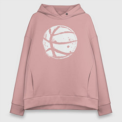 Толстовка оверсайз женская Basket balls, цвет: пыльно-розовый