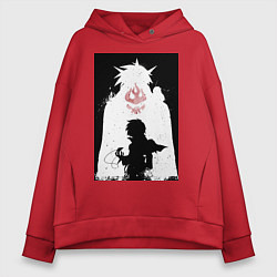 Толстовка оверсайз женская Гуррен-Лаганн пронзающий небеса Симон, цвет: красный
