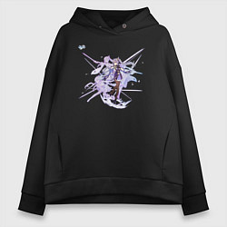 Толстовка оверсайз женская Кэ Цин из Геншин Импакт, цвет: черный