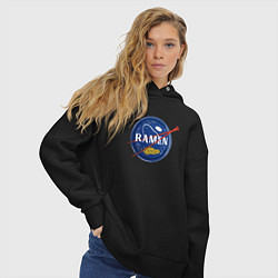 Толстовка оверсайз женская Рамен в стиле NASA, цвет: черный — фото 2