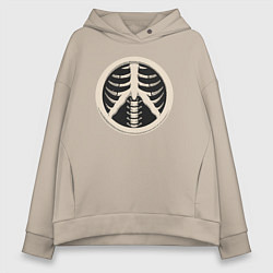 Женское худи оверсайз Peace skeletor