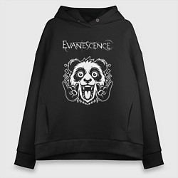 Толстовка оверсайз женская Evanescence rock panda, цвет: черный