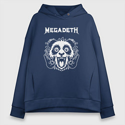 Толстовка оверсайз женская Megadeth rock panda, цвет: тёмно-синий