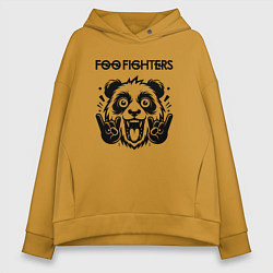 Толстовка оверсайз женская Foo Fighters - rock panda, цвет: горчичный
