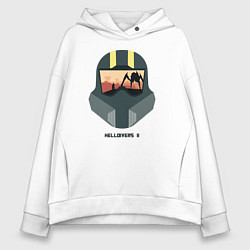 Толстовка оверсайз женская Helldivers: Paratrooper Helmet, цвет: белый