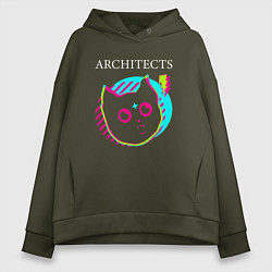 Толстовка оверсайз женская Architects rock star cat, цвет: хаки