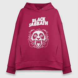 Толстовка оверсайз женская Black Sabbath rock panda, цвет: маджента