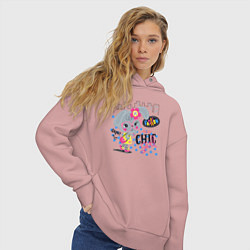 Толстовка оверсайз женская Fashion chic girls, цвет: пыльно-розовый — фото 2