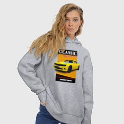 Толстовка оверсайз женская Спорткар Chevrolet Camaro, цвет: меланж — фото 2