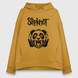 Толстовка оверсайз женская Slipknot - rock panda, цвет: горчичный