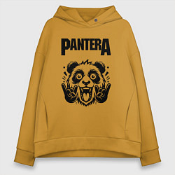 Толстовка оверсайз женская Pantera - rock panda, цвет: горчичный