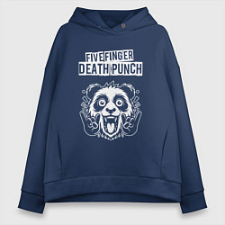 Толстовка оверсайз женская Five Finger Death Punch rock panda, цвет: тёмно-синий