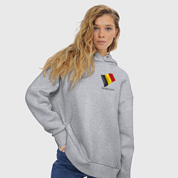 Толстовка оверсайз женская Im Belgian - motto, цвет: меланж — фото 2