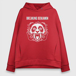 Толстовка оверсайз женская Breaking Benjamin rock panda, цвет: красный