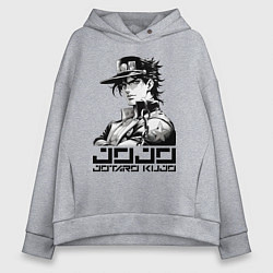 Толстовка оверсайз женская Jotaro Kujo - jojo ai art, цвет: меланж