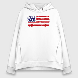Толстовка оверсайз женская USA patriot, цвет: белый
