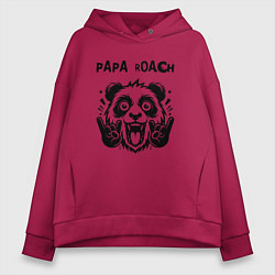 Толстовка оверсайз женская Papa Roach - rock panda, цвет: маджента