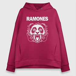 Толстовка оверсайз женская Ramones rock panda, цвет: маджента