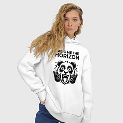 Толстовка оверсайз женская Bring Me the Horizon - rock panda, цвет: белый — фото 2