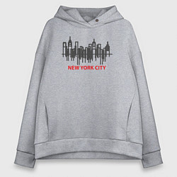 Толстовка оверсайз женская New York United States, цвет: меланж