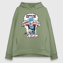 Толстовка оверсайз женская Баскетбол Куроко Тэцуя Куроко, цвет: авокадо