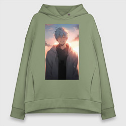 Толстовка оверсайз женская Тэцуя Куроко, цвет: авокадо