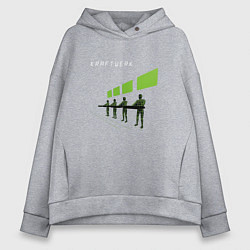 Толстовка оверсайз женская Kraftwerk - Robots scene, цвет: меланж