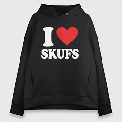 Женское худи оверсайз I love - skufs