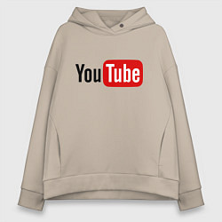 Женское худи оверсайз You tube logo