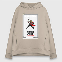 Толстовка оверсайз женская Comix zone - power, цвет: миндальный
