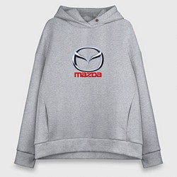 Толстовка оверсайз женская Mazda logo, цвет: меланж