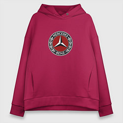 Толстовка оверсайз женская Mercedes benz sport logo, цвет: маджента