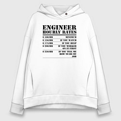 Женское худи оверсайз Engineer hourly rates