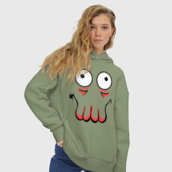 Толстовка оверсайз женская John Zoidberg Face, цвет: авокадо — фото 2