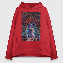 Толстовка оверсайз женская Магическая битва Юдзи Итадори Сукуна Рёмэн, цвет: красный