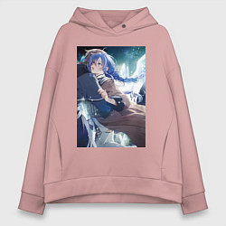 Толстовка оверсайз женская Реинкарнация безработного Рокси Мигурдия и спасите, цвет: пыльно-розовый
