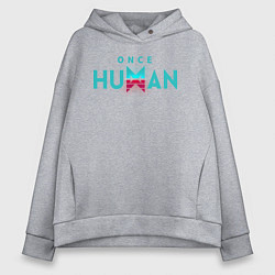 Толстовка оверсайз женская Once human logo, цвет: меланж