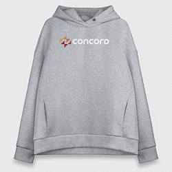 Толстовка оверсайз женская Concord logo game, цвет: меланж