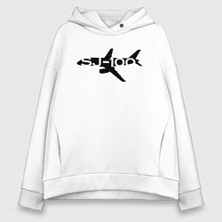 Толстовка оверсайз женская Черный облик Superjet-100 с названием, цвет: белый