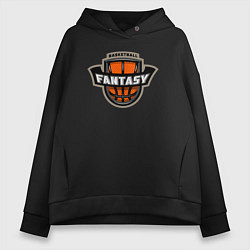 Толстовка оверсайз женская Basketball fantasy, цвет: черный