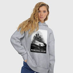 Толстовка оверсайз женская Mercedes benz раритетный, цвет: меланж — фото 2
