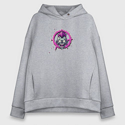 Толстовка оверсайз женская Зомби панк анархист, цвет: меланж