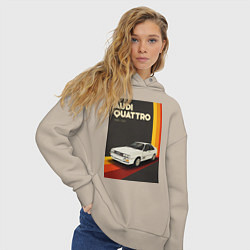 Толстовка оверсайз женская Audi Quattro автомобиль, цвет: миндальный — фото 2